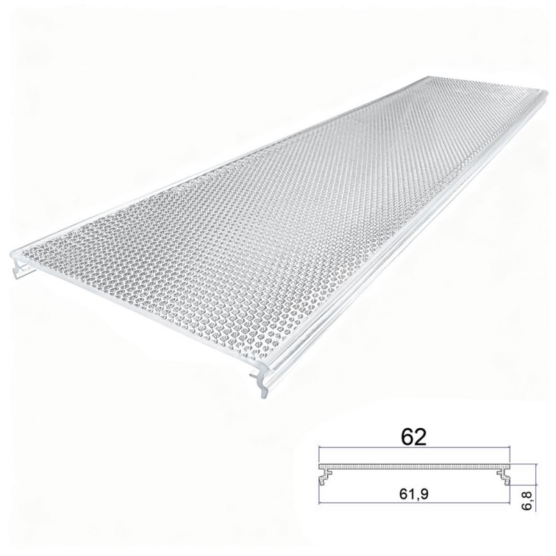 Geëxtrudeerde lampenkap van polycarbonaat in reliëf